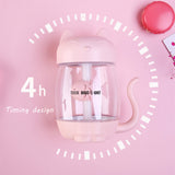 TD® Humidificateur d'air Chat avec poisson/ Magnifique déco tendance et artistique modernité Rose Réservoir d'eau