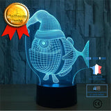 TD® Lampe optique poser décoratif tactile 7 couleurs illusion optique - modèle piranha - faible consommation câble USB ou 3 piles AA