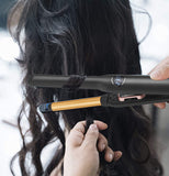 TD® Fer à friser hommes et femmes rouleau laine universel tourmaline céramique ne fait pas mal aux cheveux LCD affichage numérique p