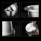 TD® uf de cuisson pot de salade de fruits 304 pot  acier inoxydable ensemble panier de vidange de ménage cuisine 24CM lavage de légu