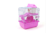 TD® 2 etages Maison a etage Hamster Cage Souris avec disque slide spinning bouteille Hamster cage hamster villa petit château