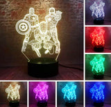 Veilleuses 3D lampe illusion Avengers Marvel Comics Iron Man Spider-Man LED Jouets pour enfants Cadeaux de No&euml;l Lampes A