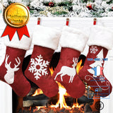 TD® Décoration de Noël Pendentif de Noël Grand motif de cerf Chaussettes de décoration de Noël Chaussettes de Noël Sac cadeau 4pack