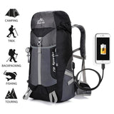 TD® Sac à dos d'Alpinisme plein air Grande capacité avec chargement USB Noir/ Equipement randonnée/ sac de voyage