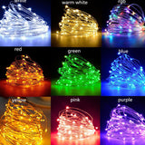 TD® Guirlande lumineuse LED à Piles - En cuivre - 50 Ampoules - Rouge - 5M - guirlande lumineuse décoration intérieure (sans pile)