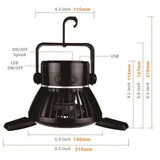 TD® Lampes de ventilateur solaires extérieures fournitures de camping lampes de camping lampes de tente portables rechargeables par