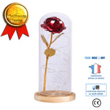 TD® Abat-jour en verre LED feuille d'or rose veilleuse