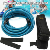 TD® Corde élastique de natation ceinture de natation fixe ceinture d'entraînement de natation statique - 6x10x400mm - BLEU