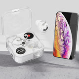 TD® Casque Bluetooth sans fil Bluetooth 5.3  Compartiment transparent  Écran numérique HD  Annulation du bruit Oreillette à double m