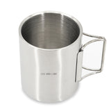 TD® 4*Tasse à eau pliante simple tasse de camping en acier inoxydable tasse à café tasse de sports de plein air européenne et améric