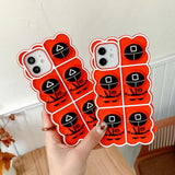 Squid Game Silicone Téléphone Protection Rouge Personnalité Design Couverture Décompression Anti-chute Rouge Homme Téléphone