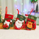 TD® Décoration de Noël petites chaussettes de Noël non tissées pendentif sapin de Noël sac de bonbons paquet de 4