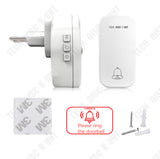 TD® Kit de sonnette d'extérieur sans fil étanche sans batterie avec caméra 2 émetteurs Smart Doorbell Door