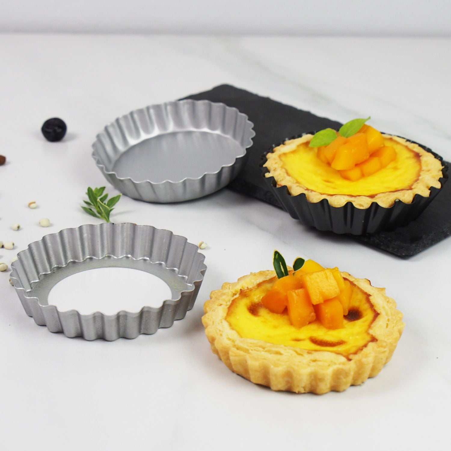 GYSRXS Lot De 30 Moules Mini Tartelettes Antiadhésifs En Acier Inox – Parfaits Pour Cupcakes, Tartes Aux Œufs, Muffins Et Desserts Maison !