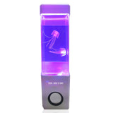 TD® Creative acrylique fish tank aquarium petit led méduse lumière coloré mini bureau aquarium technologie haut-parleur cadeau