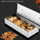 TD® Boîte à fumée en acier inoxydable outils de barbecue boîte en bois de fruits boîte à cigarettes assortie pour barbecue