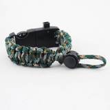 Outil de survie Boussole Flintstone Bracelet réglable Survie en plein air Détresse Corde à main d'urgence Sports plein air Al