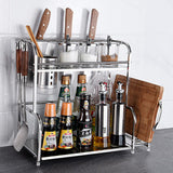 TD® Étagère de cuisine en acier inoxydable étage étagère de rangement multicouche fournitures multi-cinétiques étagère à casseroles
