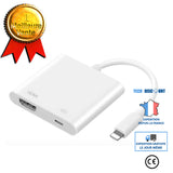 TD® Convient pour iPhone vers HDMI même câble d'écran Câble adaptateur Lightning vers HDMI Câble TV HD 7/8 / XS