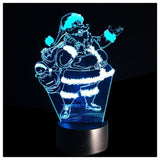 TD® Lampe optique poser décoratif tactile 7 couleurs illusion optique - modèle père noël - faible consommation câble USB 3 piles AAA