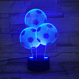 TD® Football 3D acrylique stéréo Vision lumière 7 changement de couleur USB chambre chevet veilleuse créative décoration de la maiso