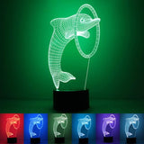 TD® Lampe optique poser décoratif tactile 7 couleurs illusion optique modèle dauphin - faible consommation câble USB ou prise secteu