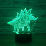 TD® Lampe optique poser décoratif tactile 7 couleurs illusion optique - modèle dinosaure - faible consommation câble USB prise secte