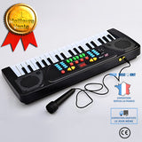 TD® Piano électrique pour enfants instrument son rythme micro alimentation 4 piles AA 37 touches Conception ABS Accessoire musical