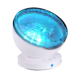 TD® Lampe Projecteur LED, Simulation des Vagues Océan 7 Modes Veilleuse Enfant avec Télécommande Mini Enceinte Intégrée (Blanc)