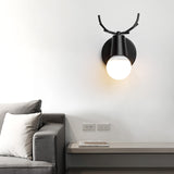 Créatif Applique Murale Moderne Lampe Murale Simple Lampe de Mur Fer E27 Base Tête de Cerf Nordique Style Art Déco pour Chamb