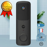 INN® Sonnette vidéo WiFi 1080P HD avec fonction transmission sans fil Surveillance temps réel du téléphone portable noir Vision noct