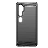 TD® Coque de téléphone en silicone en fibre de carbone pour Xiaomi Note 10 Coque de téléphone brossée douce et résistante aux chocs