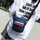 TD® Sacoche messager maille décontracté couleur bleu sac à bandoulière léger téléphone portable toile accessoire bretelles poches