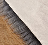 TD® Tapis en peau de mouton Imitation laine Gris 60*120 cm Tapis Ovale Doux et moelleux