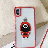 Convient  pour  la  housse  de  téléphone  portable  rouge  pour  téléphone  portable  à  thème  de   jeu  de  calmar   Apple