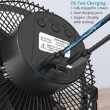 TD® 5000mAh 8 pouces usb charge petit dortoir étudiant vent fort ménage ventilateur de circulation d'air de bureau peut être chronom