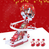 TD® Grande voie d'escalade d'escalier de Noël alimentée par USB, jouet d'escalier sonore et lumineux, cadeau de vacances de Noël