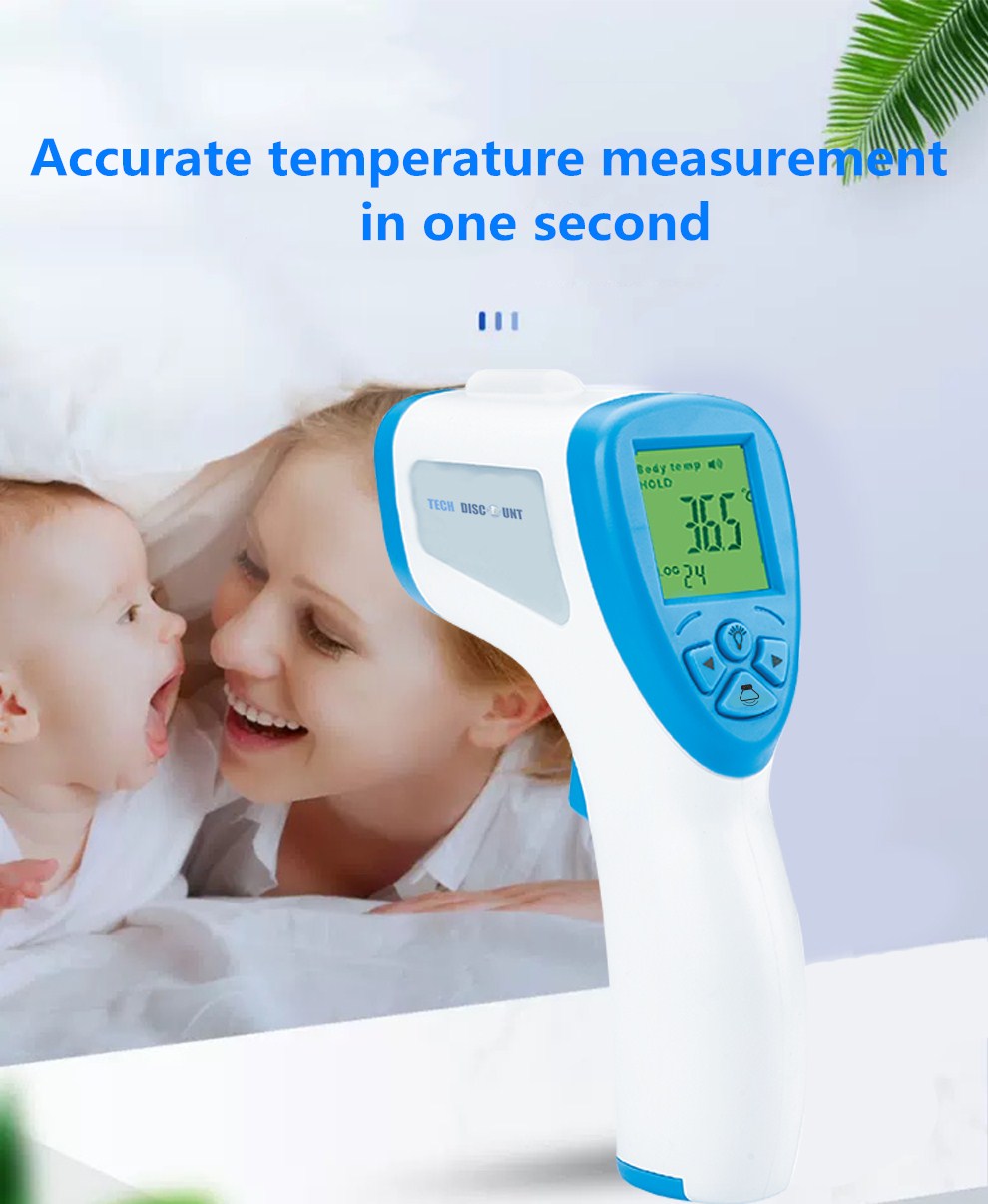 TD® Thermomètre Electronique Infrarouge sans contact/ Pistolet de température frontale Portable Enfants/ Adulte Haute précision