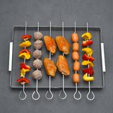 Kit de brochettes pliables en acier inoxydable simple barbecue grill extérieur avec signe de barbecue