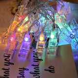 TD® 20 LEDs Clips Photo Guirlande Lumineuse, LED Photo Clips Lumière Chaînes décoration pour Photos, Fête, Mariage (Blanc Chaud)