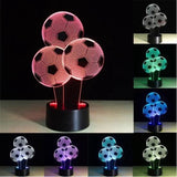 TD® Lampe optique poser décoratif tactile 7 couleurs illusion optique - modèle football - faible consommation câble USB 3 piles AAA