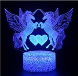 TD® 3D Licorne Lampe Dimmable Tactile avec Télécommande LED éclairage 7 couleurs Lumière Veilleuses Decoration Anniversaire Noël Cad