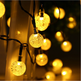 TD® 1pcs Guirlande lumineuse solaire,  Guirlande lumineuse LED  Chaud Chaine De Lampes Décoration avec , Café, Jardin,  Blanc-chaud