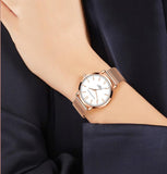 TD® Montre à quartz pour filles Série décontractée et affaires Montre à ceinture en maille Cadeau pour homme