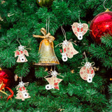 Ornements de Noël, décorations de Noël, flocons de neige de Noël, têtes d'élan, pendentifs en bois, pendentifs Noël imprimés