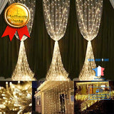 TD® 6m*3m Rideau Lumineux, Guirlande Lumineuse LED, 8 Modes, 594 LED, Lumière Blanc Chaud Lampe Ambiance