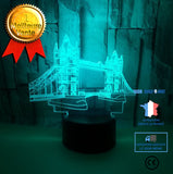 TD® Veilleuse 3D Creative Tower Bridge Forme Led Lampara Nuit Lumière Usb Coloré Visuel Bâtiment Bâtiment Lampe Chambre Chambre Chev