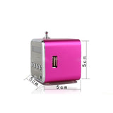 TD® Mini Enceinte 4gb Rose MP3 USB MICRO SD FM Subwoofer portable de haut-parleur de carte TD-V26