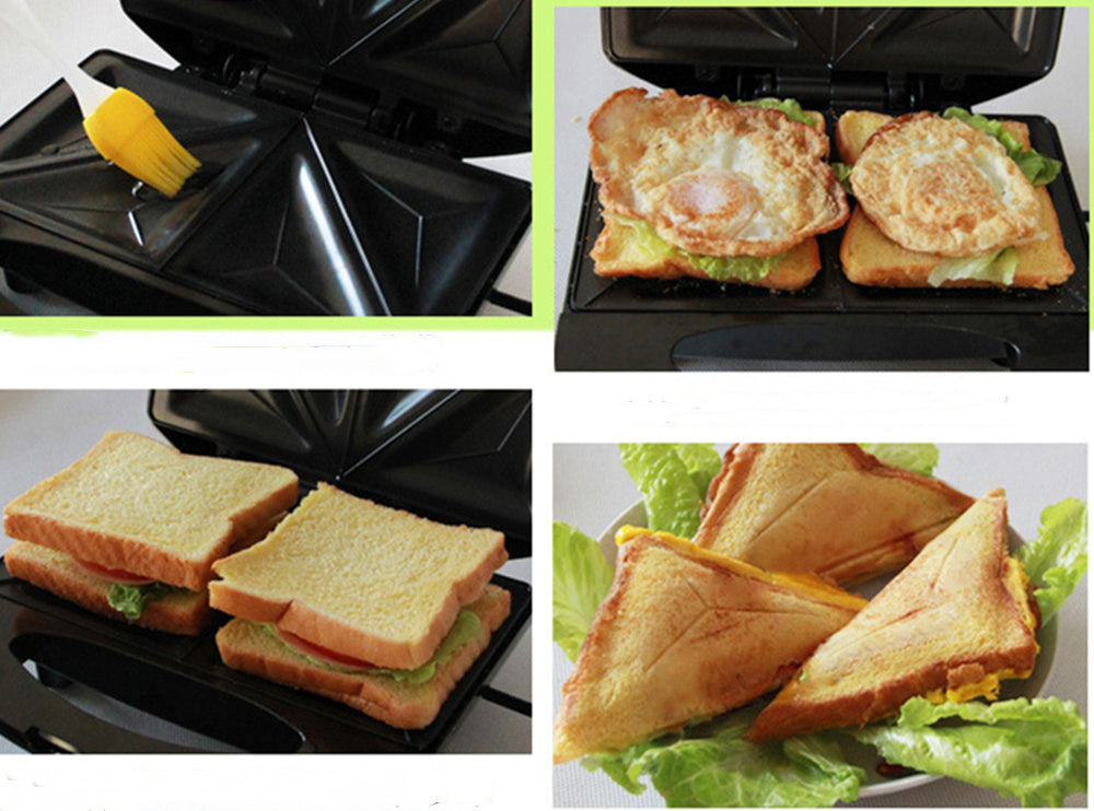 TD® Appareil à croques monsieur machine de cuisine panini sandwich 3 en 1 pro puissant xxl xl grill pain multifonction famille