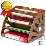 Support de stockage Support de stockage creux en forme d'éventail Les fournitures de bureau en bois organisent le support fic